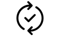 Check Mark Surrounded by Rotating Arrows Graphic