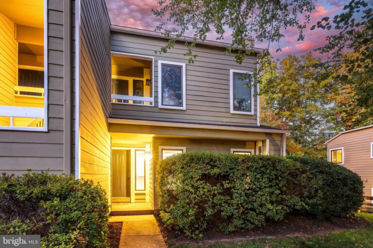 Townhome with lit entry at dusk, 1944 Villaridge Drive 1944A, Reston, VA