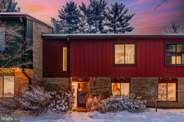 Red-sided contemporary home in snow, 1743 Ivy Oak Square 4, Reston, VA