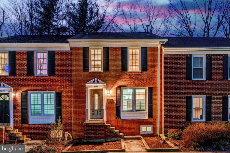 Brick colonial townhome with black shutters, 2437 Alsop Court, Reston, VA