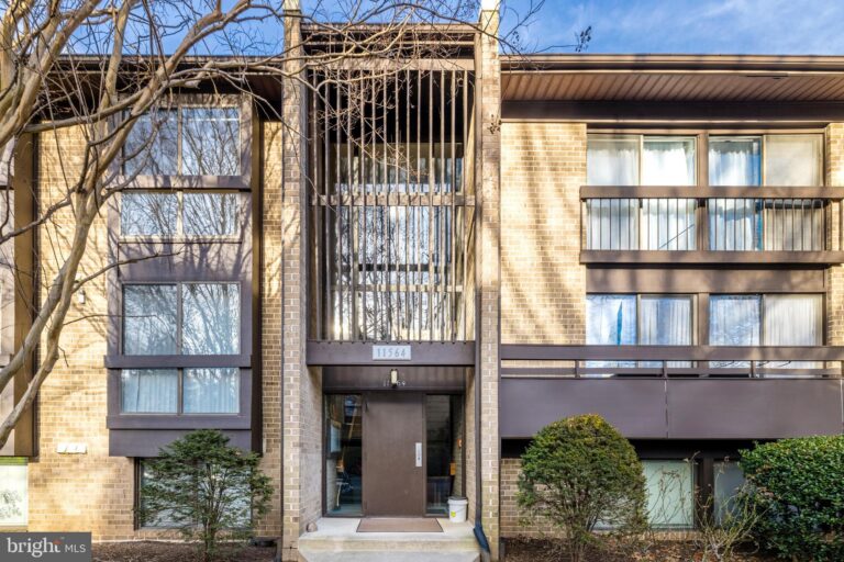 Mid-century condominium building entrance, 11564 Rolling Green Court 12/301B, Reston, VA