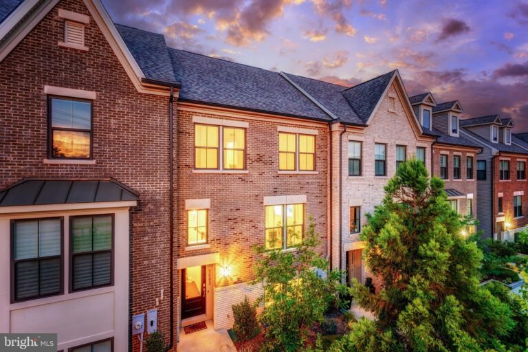 Brick townhome at sunset, 3682 Ambrose Hills Road, Falls Church, VA