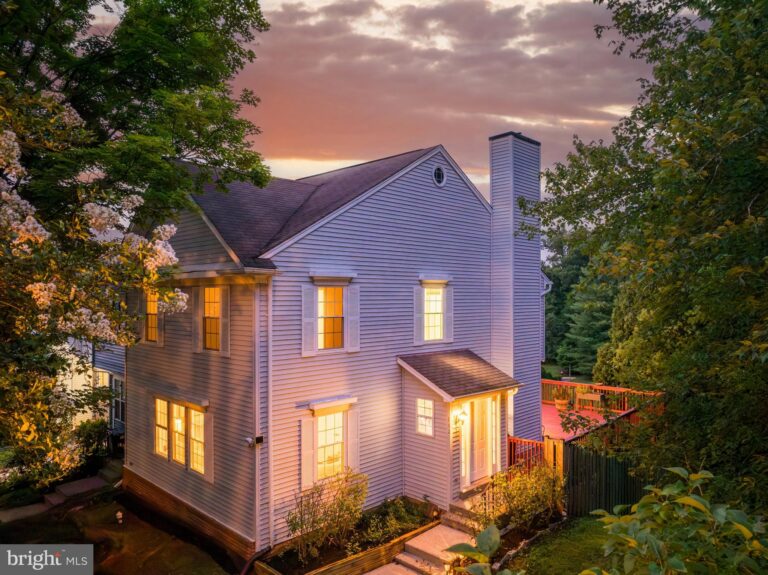 White two-story home at dusk, 143 Sulgrave Court, Sterling, VA