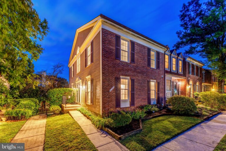 Brick colonial home at dusk, 6125 Wellington Commons Drive, Alexandria, VA