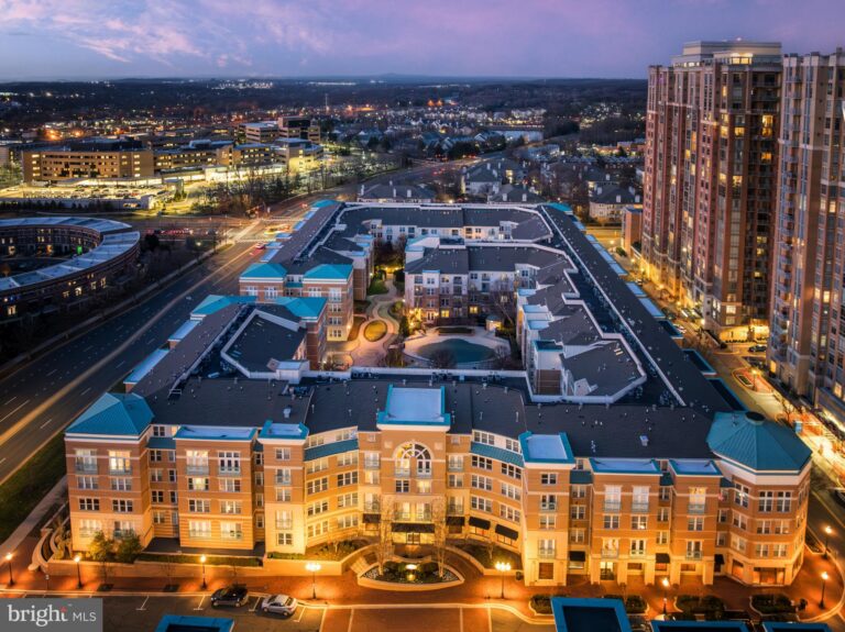 Aerial view of a condominium complex at night, 12000 Market Street 253, Reston, VA
