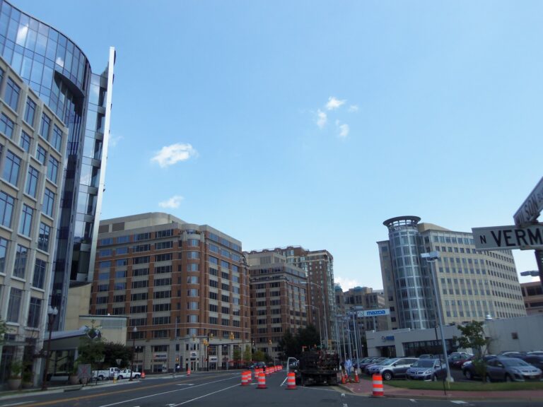 Mid-rise and high-rise residential buildings in Ballston, Arlington, VA
