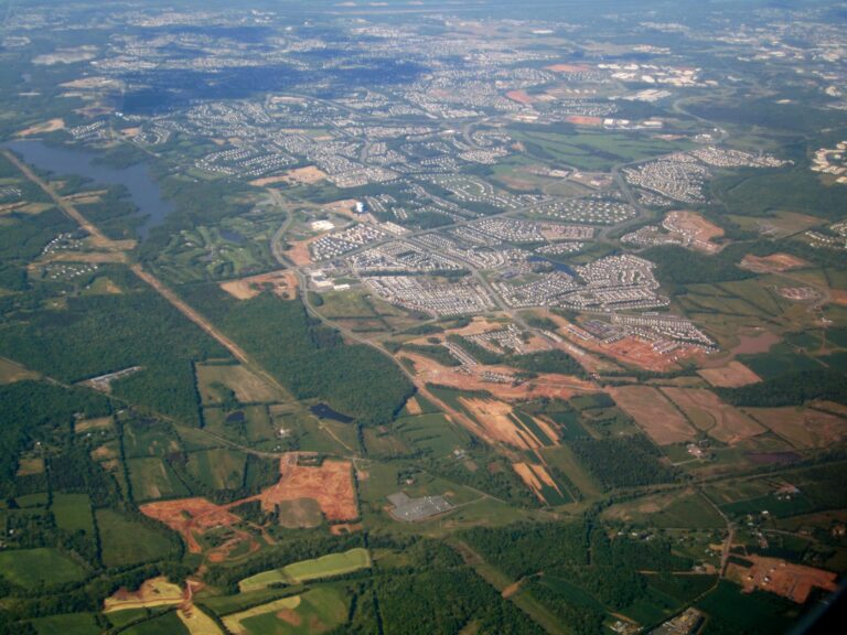 Aerial view of Brambleton and surrounding Loudoun County land under development in 2010