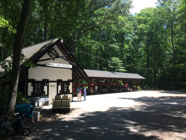 The Burke Lake Railroad station building at Burke Lake Park