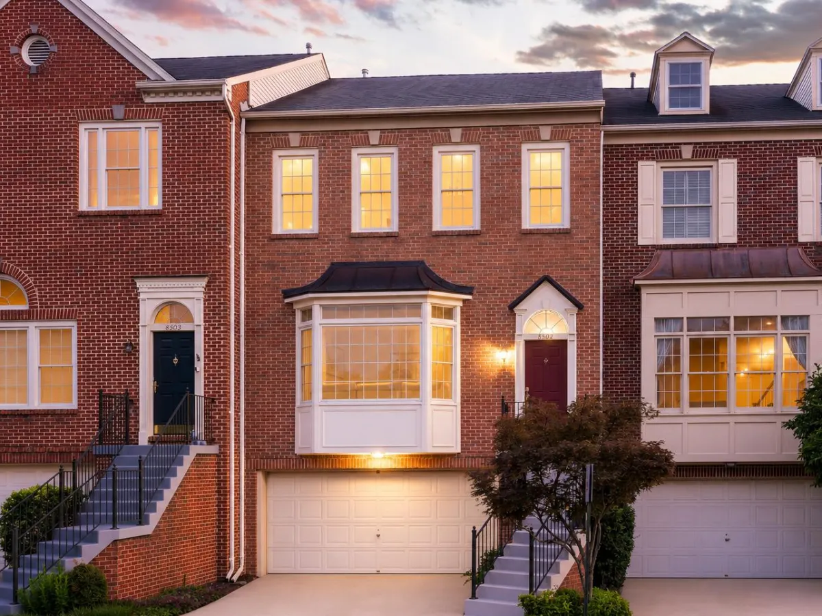 Brick townhomes in Fairfax County, Virginia