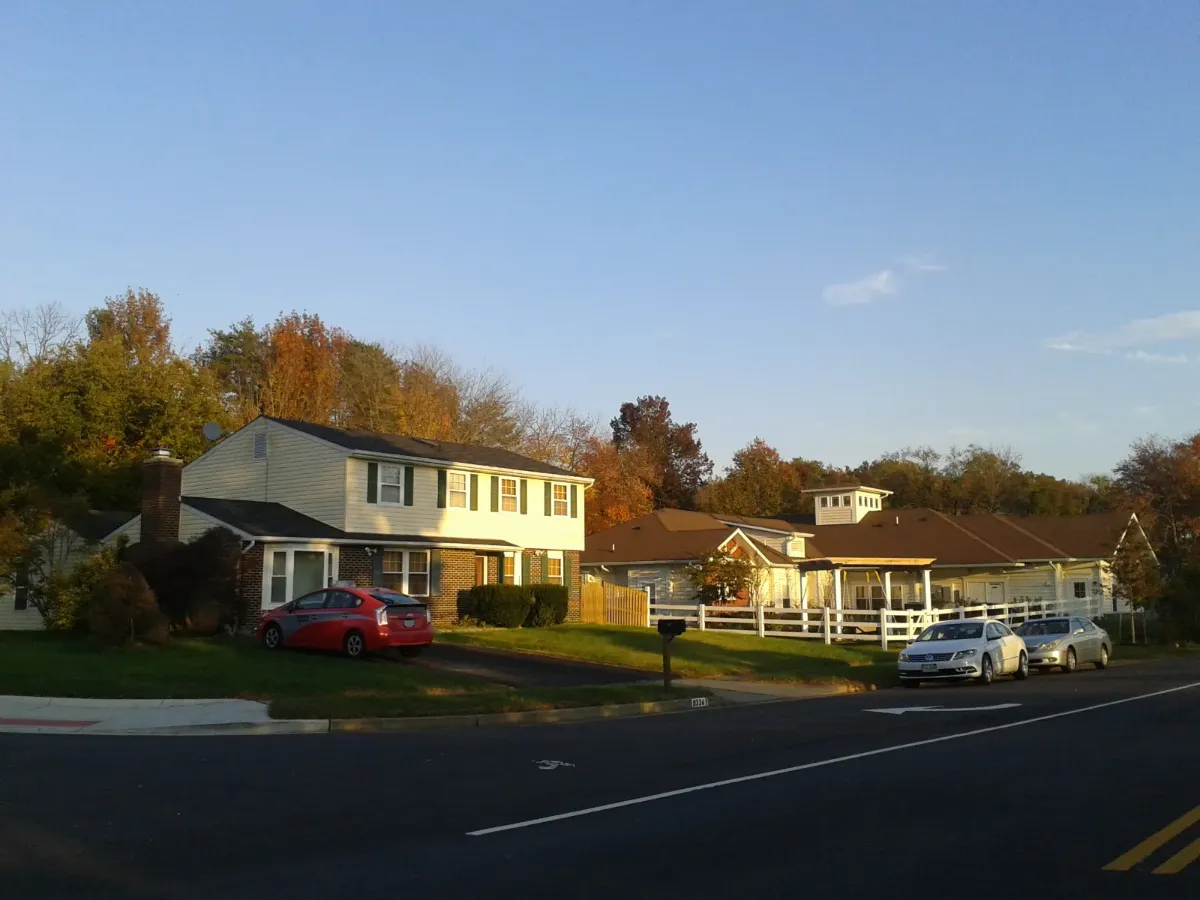 Single-family homes on a neighborhood street in Fairfax County, Virginia