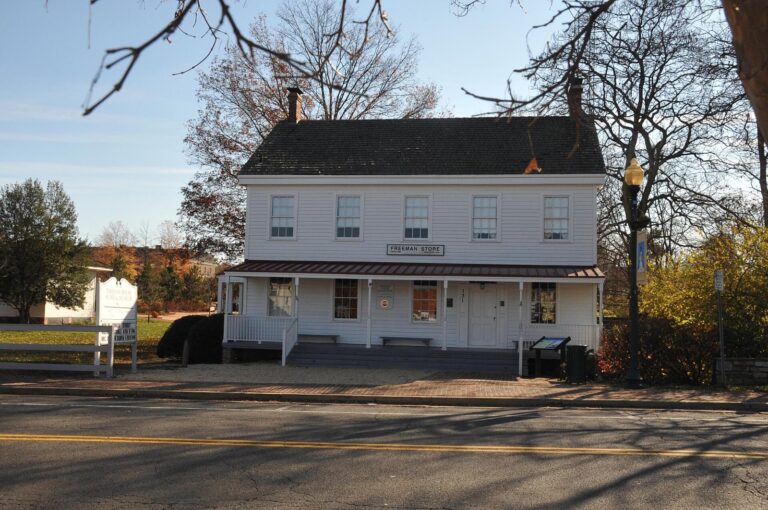 The historic Freeman Store on Church Street in Vienna, Virginia, in late fall