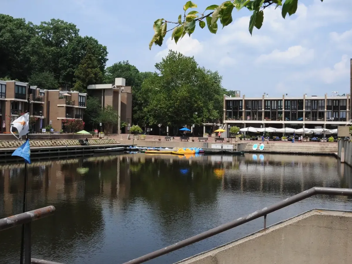 Lake Anne Village Center on the water in Reston, Virginia