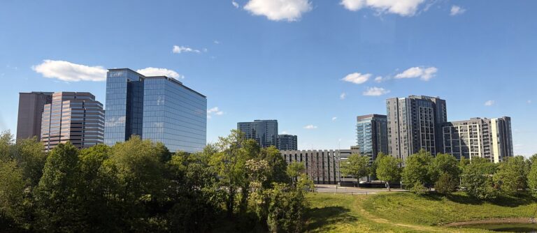 Office and residential towers forming the Tysons, VA skyline